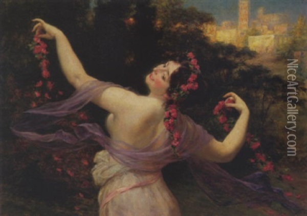 Danse Printaniere Oil Painting - Eugene Auguste Francois Deully