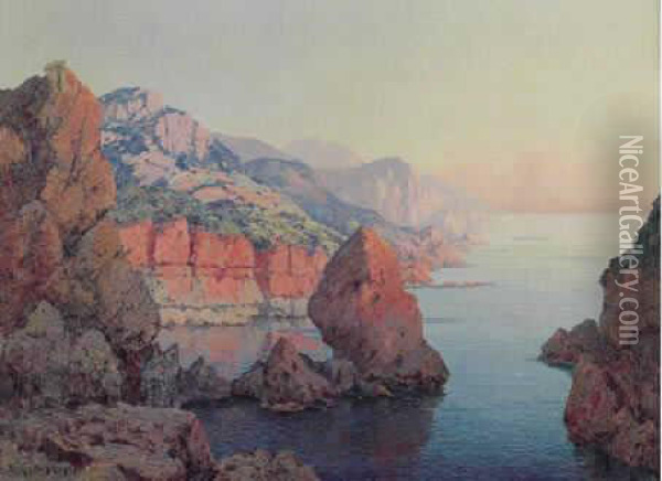 Bord De Mer En Mediterrannee Oil Painting - Eugene Francois Deshayes