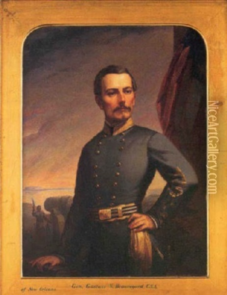 Portrait Of General P.g.t. Beauregard Oil Painting - Benjamin Franklin Reinhart