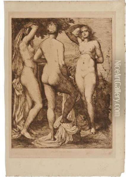 Pallas, Juno And Venus Oil Painting - Joseph Benwell Clark