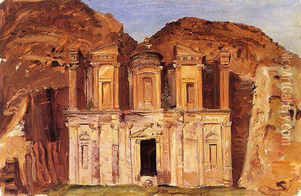 View of Ed Deir, Petra, Jordan Oil Painting - Frederic Edwin Church