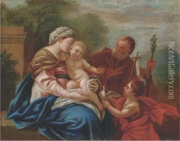 The Holy Family With The Infant Saint John The Baptist Oil Painting - Paolo di Matteis