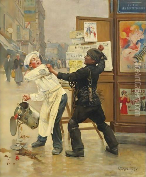 Mauvaise Rencontre Oil Painting - Paul Charles Chocarne-Moreau