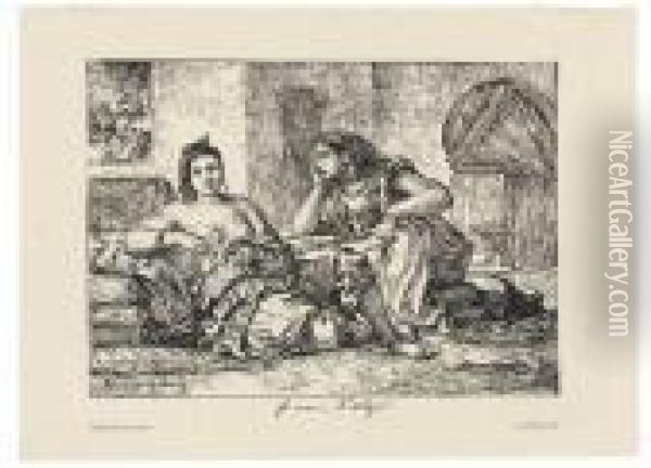 Arabes D'oran Oil Painting - Eugene Delacroix