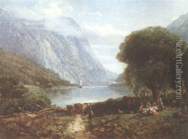 The Delware Water Gap Oil Painting - Andrew Melrose