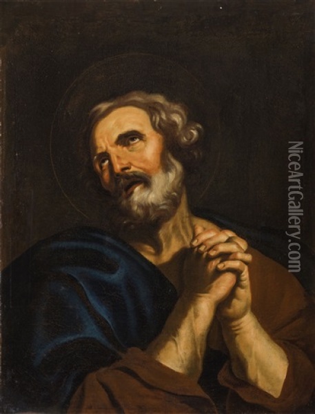 San Pietro Benedicente Oil Painting - Girolamo Troppa