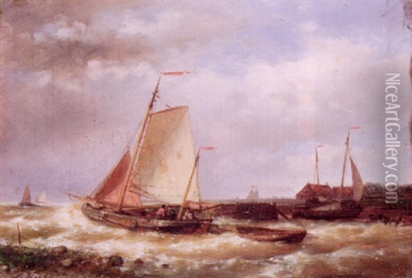 At The Mouth Of The Estuary Oil Painting - Abraham Hulk the Elder