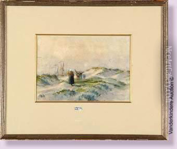 Femmesde Pecheurs Dans Les Dunes Oil Painting - Paul Hermanus