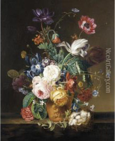 Floral Still Life Oil Painting - Johann Friedrich Starke