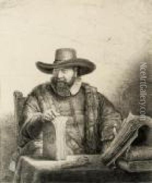 Cornelis Claesz. Anslo, Preacher (b., Holl. 271; H. 187) Oil Painting - Rembrandt Van Rijn