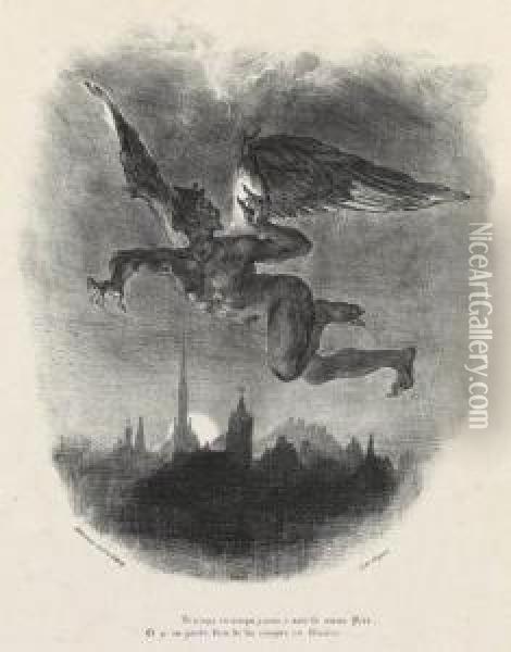 Mephistopheles Dans Les Airs Oil Painting - Eugene Delacroix