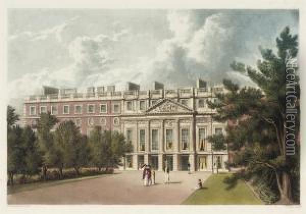 The History Of The Royal Residencies Of Windsor Castle, St James's Palace, Carlton House, Kensington Palace, Hampton Court, Buckingham House And Frogmore. Oil Painting - William Henry Pyne
