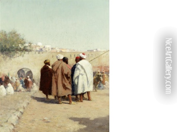 Two Views Of Tangiers (pair) Oil Painting - Edmund Aubrey Hunt