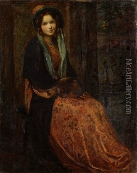 Portrait Of A Lady Oil Painting - Thomas Edwin Mostyn