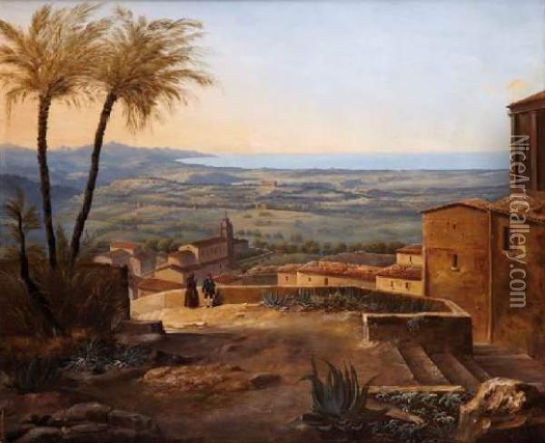 Paysage De Sicile Oil Painting - Alexandre Francois Loisel