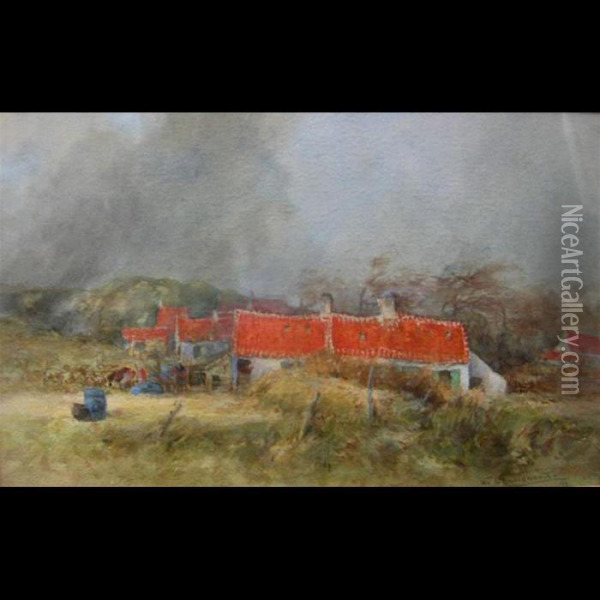 The Old Farmstead Oil Painting - Georges Chavignaud