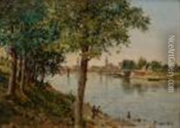 The River Arno At Florence Oil Painting - Antonietta Brandeis