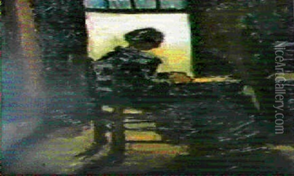 Jeune Paysanne Assise Pelant Des Pommes De Terres Oil Painting - Vincent Van Gogh