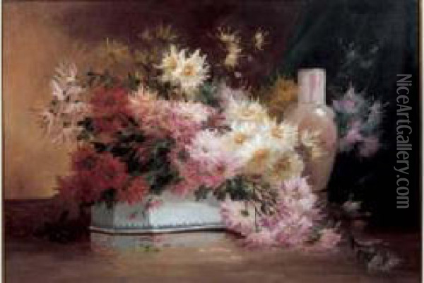 Bouquet De Fleurs, Vers 1900 Oil Painting - Edmond Van Coppenolle