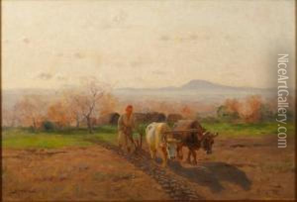 Scene De Labour En Algerie Oil Painting - John-Lewis Shonborn