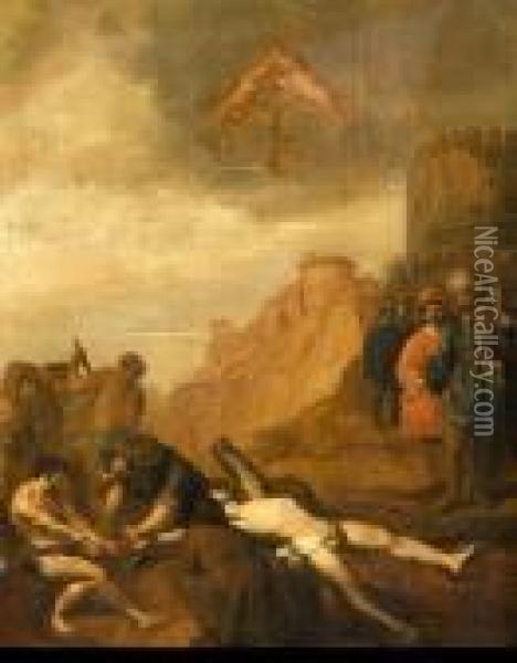 Le Martyre De Saint Andre Oil Painting - Johannes Lingelbach