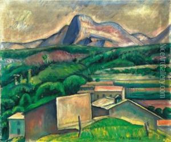 Landscape In Provence, About 1926 - 1927 Oil Painting - Dezso Czigany