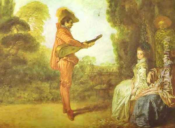 The Seducer Oil Painting - Jean-Antoine Watteau