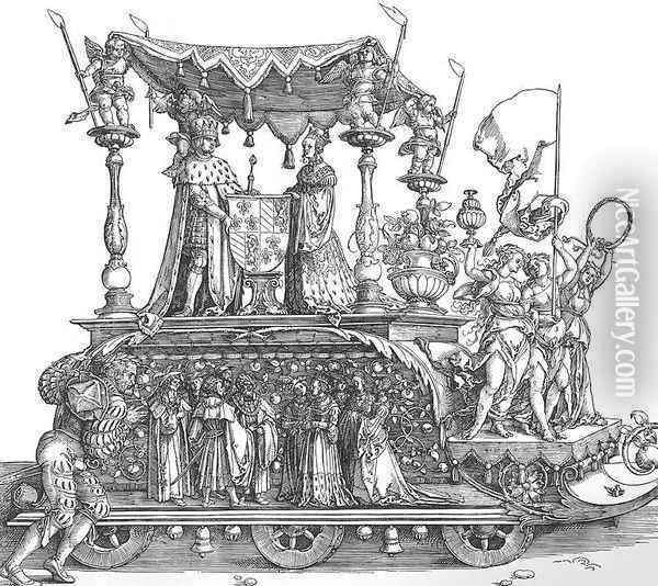The Small Triumphal Car or the Burgundian Marriage 2 Oil Painting - Albrecht Durer