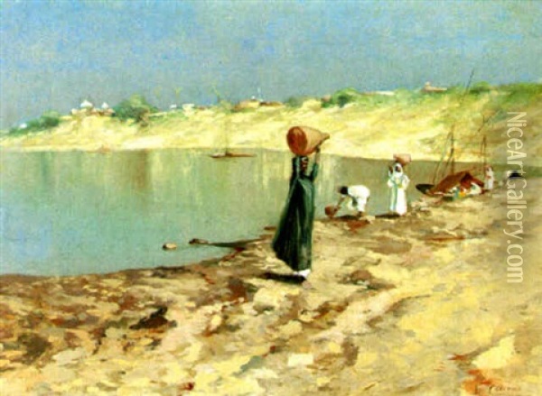 Moorish Water Carriers Oil Painting - Ettore Cercone
