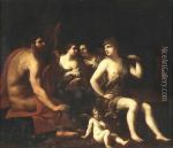 Hercules And Omphale Oil Painting - Pietro Da Cortona (Barrettini)