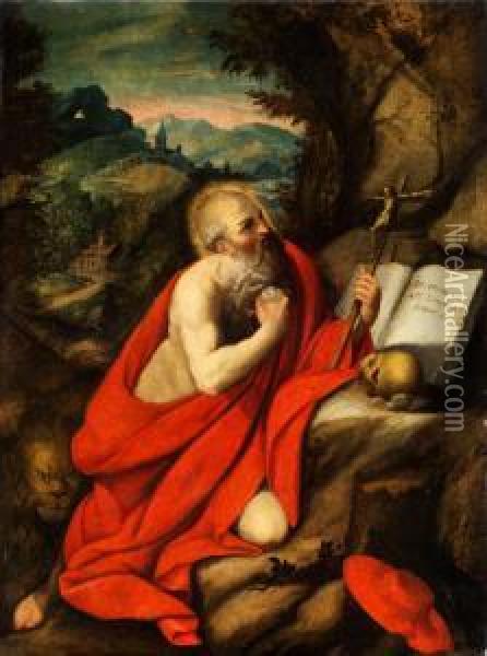 Der Heilige Hieronymus Im Gebet Oil Painting - Giulio Cesare Procaccini