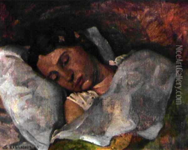 Jeune Fille Endormie Oil Painting - Sarkis Katchadourian