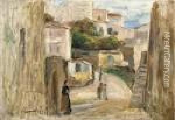 Route A Cagnes Oil Painting - Pierre Auguste Renoir