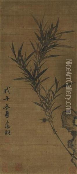 Bamboo Oil Painting - Zhengming Wen