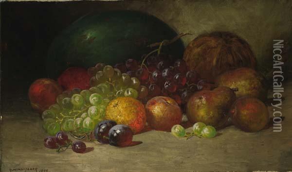 Still Life With Fruit Oil Painting - George W. Seavey