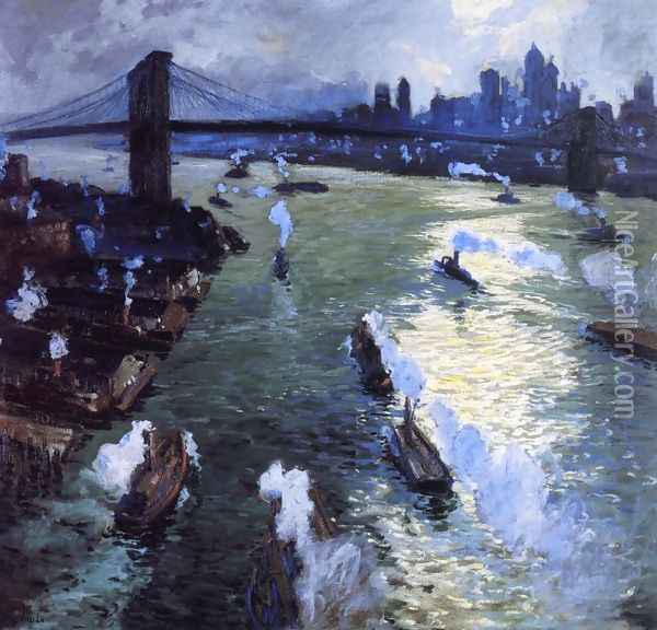 Path of Gold Oil Painting - Jonas Lie