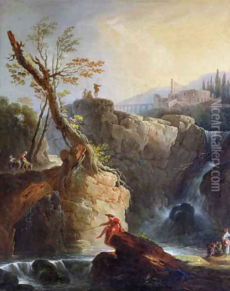 The Waterfall, 1773 Oil Painting - Claude-joseph Vernet