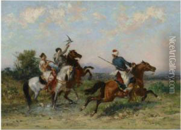 La Chasse Au Faucon Oil Painting - Georges Washington