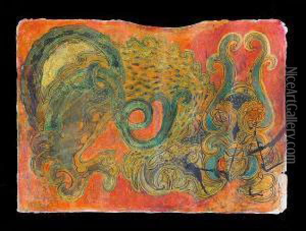 Untitled (dragon) Oil Painting - Rabindranath Tagore