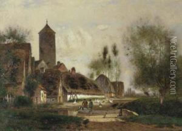 Near Rotterdam And Near Amsterdam: Two Works Oil Painting - Alfred Cornelius Howland