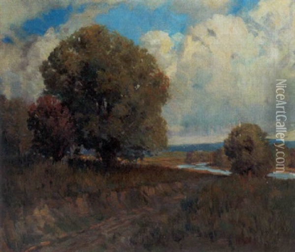 Indiana Landscape Oil Painting - John Elwood Bundy