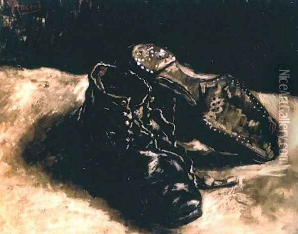Pair Of Shoes A V Oil Painting - Vincent Van Gogh