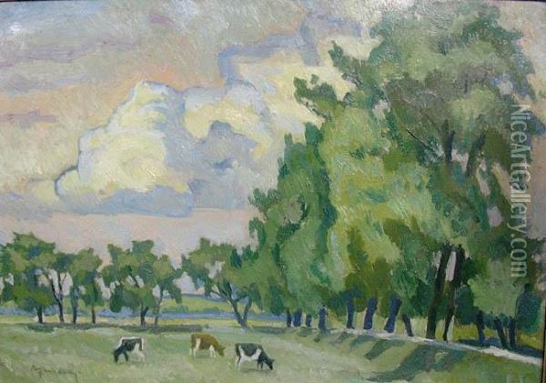 Pastwisko Oil Painting - Stanislaw Kamocki