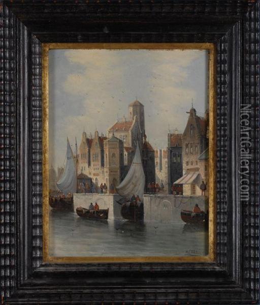Two Views Of Antwerp Oil Painting - Karl Kaufmann