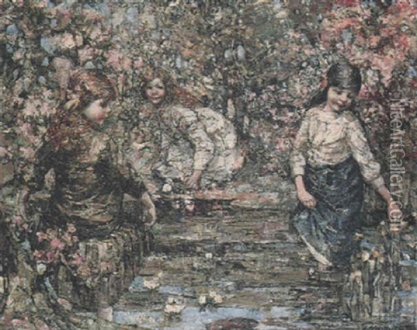 The Orchard Pool Oil Painting - Edward Atkinson Hornel
