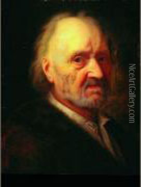 Portrait D'un Vieil Homme Oil Painting - Balthasar Denner