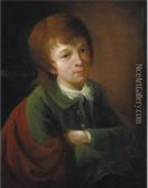 Portrait Of A Young Boy Oil Painting - Nathaniel Hone
