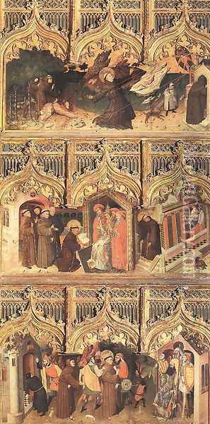 Scenes from the Life of St Francis 1440s Oil Painting - Nicolas Frances
