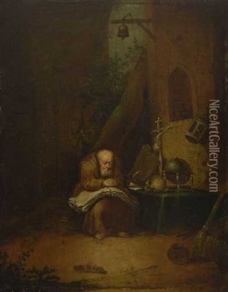 Einsiedler Oil Painting - Egbert van Heemskerck the Elder