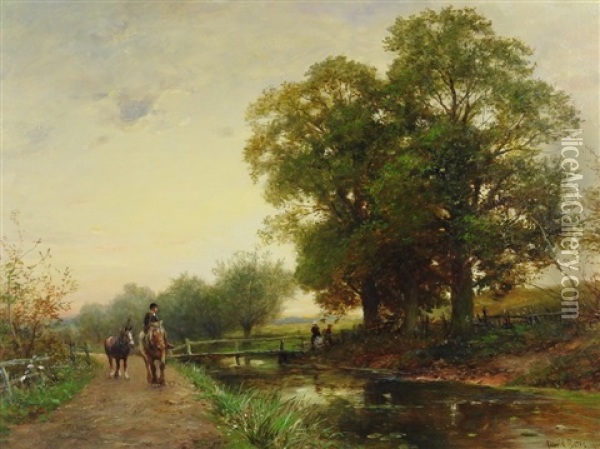 Close Of The Day, Droitwich Oil Painting - David Bates